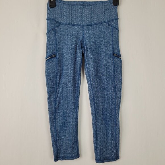 Athleta Static Drifter Capri/Crop Legging Ocean Blue XS 983305 - Picture 2 of 11